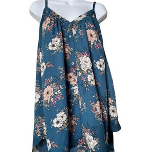 Torrid Women's Size 1 Blue Floral Button Front Cami Top Casual